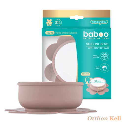  Baboo® tapadókorongos szilikon tányér, Au Naturale, kakaó, 6+ hónapos kortól