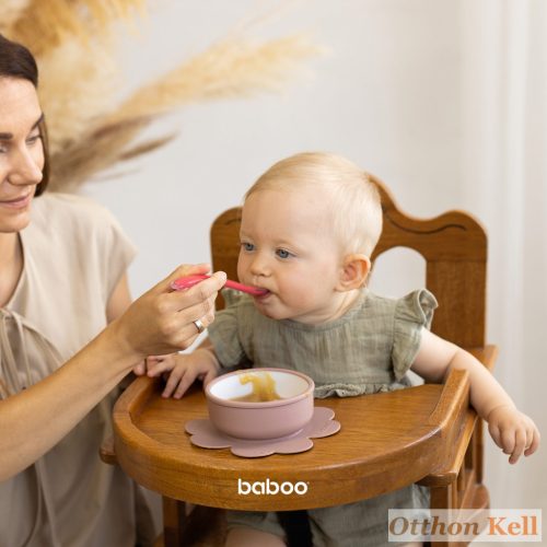  Baboo® tapadókorongos szilikon tányér, Au Naturale, kakaó, 6+ hónapos kortól