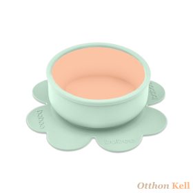    Baboo® tapadókorongos szilikon tányér, Peachy Keen, zöld, 6+ hónapos kortól