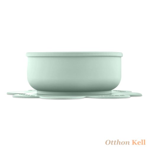  Baboo® tapadókorongos szilikon tányér, Peachy Keen, zöld, 6+ hónapos kortól