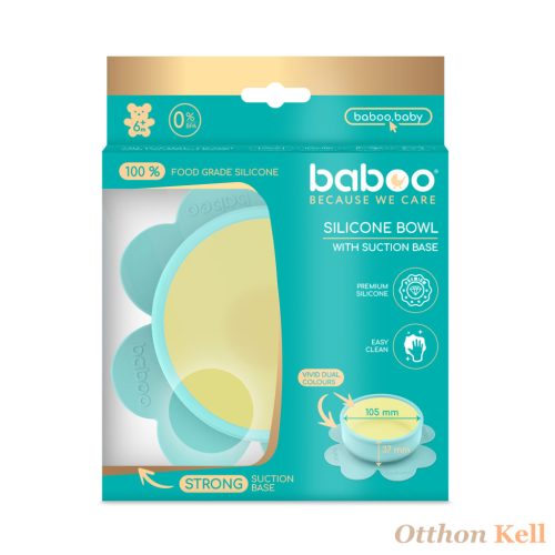  Baboo® tapadókorongos szilikon tányér, Lagoon Fiesta, menta, 6+ hónapos kortól