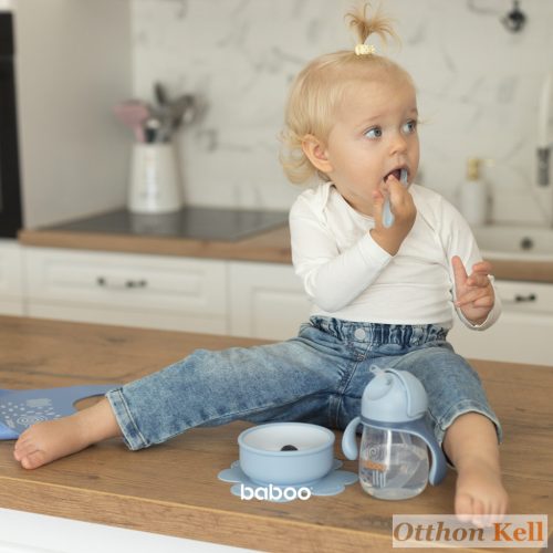  Baboo® tapadókorongos szilikon tányér, Blue Haze, kék, 6+ hónapos kortól