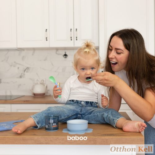  Baboo® tapadókorongos szilikon tányér, Blue Haze, kék, 6+ hónapos kortól