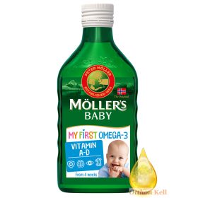 Möller’s Baby omega-3 halolaj A- és D-vitaminnal 4 hetes kortól 250 ml   Möller’s Baby omega-3 halolaj A- és D-vitaminnal 4 hetes kortól 250 ml