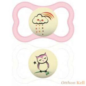   Mam Supreme Night 16+ szilikon nyugtató cumi 2 db - rózsaszín,fehér