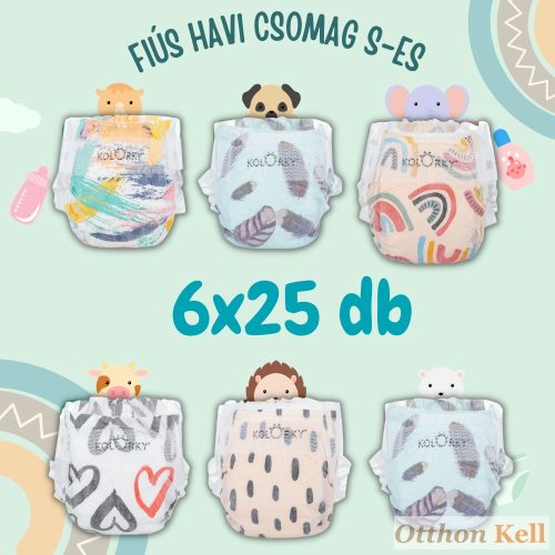 Kolorky Day Fiús HAVI ÖKO Pelenkacsomag S-es (3-6 kg)