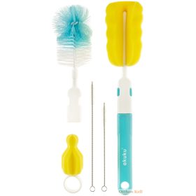   AKUKU kefe szett a cumisüveg, cumi és a szívószál tisztításához – Kék