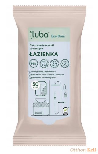 Luba ECO természetes tisztító nedves törlőkendők FÜRDŐSZOBA - 50db