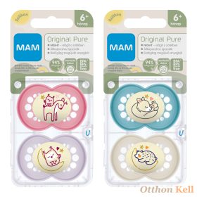   MAM játszócumi Original Night Pure szilikon 6hó dupla lila-rózsa