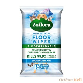 Zoflora Hegyi Levegő Antibakteriális Padlótörlő Kendők 15 db   Zoflora Hegyi Levegő Antibakteriális Padlótörlő Kendők 15 db