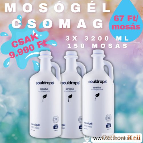 Souldrops sensitive mosógél csomag 3x3,2l - 150 mosás