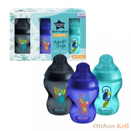 Tommee Tippee CTN cumisüvegszett 3db, 260 ml (Midnight Jungle, kék)