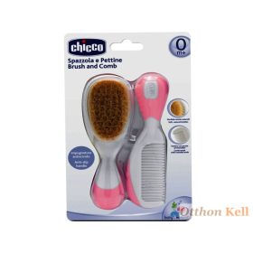 Chicco Fésű/kefe természetes sörtékkel rózsaszín