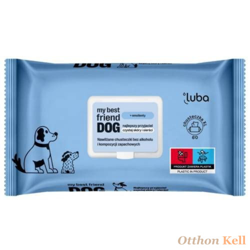 LUBA Nedves törlőkendők kutyája bőrének és szőrének tisztítására és védelmére - 60 db