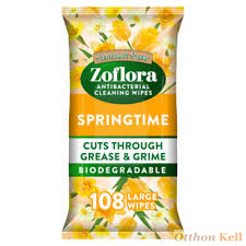 Zoflora Biológiailag Lebomló Antibakteriális Többcélú Tisztítókendők - Spring Time 108 db