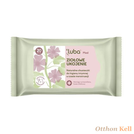 LUBA Med Herbal nyugtató törlőkendők a menstruáció alatti intim higiéniáért - 20 db