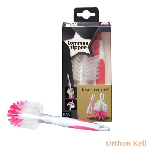 TOMMEE TIPPEE Cumisüveg tisztító kefe - rózsaszín