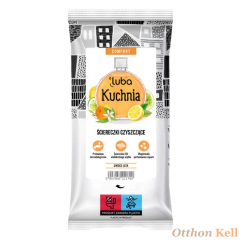 LUBA COMFORT Konyhai tisztítókendők, Narancs illat - 32 db