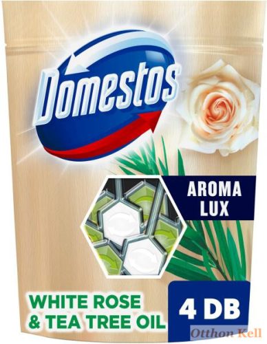 DOMESTOS Aroma Lux White Rosebuds & Tea Tree Oil WC-rúd, 4x55g