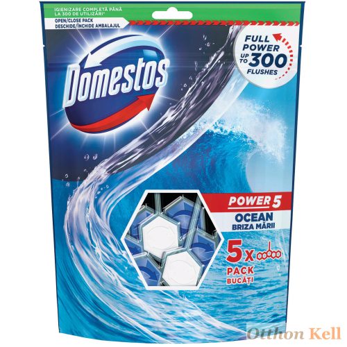 Domestos Power 5 WC frissítő blokk, 5 x 55 g, Ocean