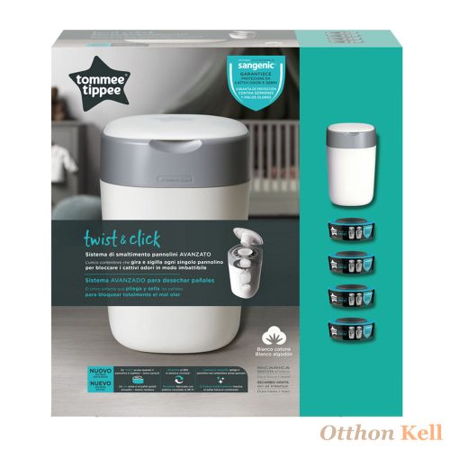 Tommee Tippee pelenkacsomagoló utántöltő 4db, pelenkatároló szemetessel Twist & Click