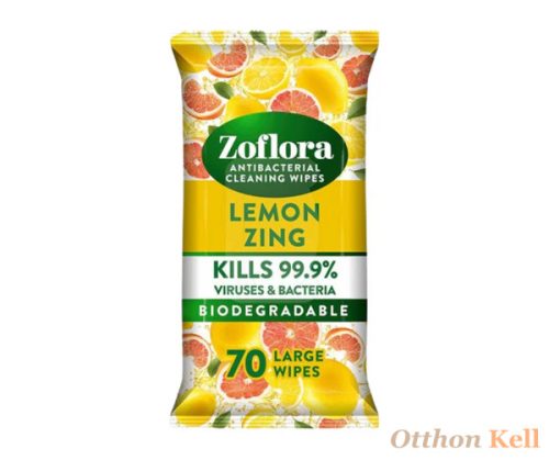 Zoflora Biológiailag Lebomló Antibakteriális Többcélú Tisztítókendők - Lemon Zing 70 db