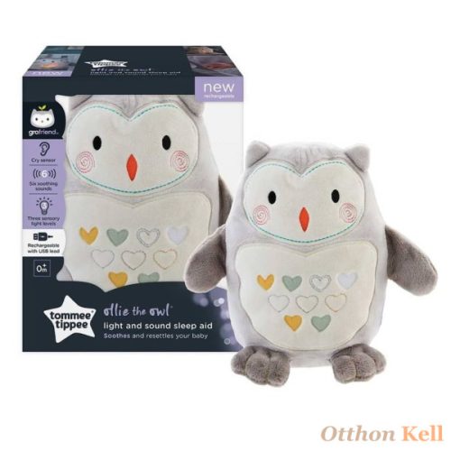 Tommee Tippee Zenélő, világító alvássegítő plüss Ollie bagoly