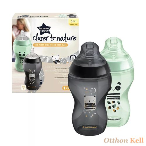 Tommee Tippee cumisüveg - CTN 2 db 340 ml szürke, menta
