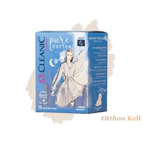 Cleanic Pure Cotton éjszakai egészségügyi betét 10 db