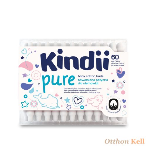Kindii Pure biztonsági fültisztító 60 db - biológiailag lebomló