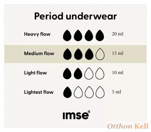 Imse hipster menstruációs bugyi, közepes vérzéshez - Fekete (L)