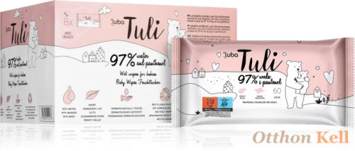 LUBA Tuli panthenolos nedves törlőkendő, 97% nedvességtartalom - 8x60 db