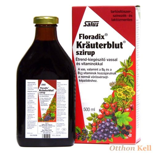 Salus Floradix Kräuterblut szirup vassal és vitaminokkal 500 ml