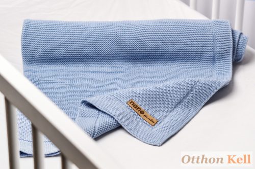 nano for babies Babatakaró - kötött, 100% pamut, 80x100 cm - kék