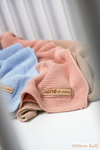 nano for babies Babatakaró - kötött, 100% pamut, 80x100 cm - kék