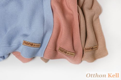 nano for babies Babatakaró - kötött, 100% pamut, 80x100 cm - kék