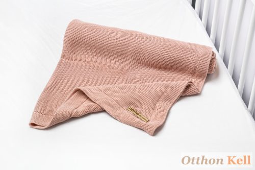 nano for babies Babatakaró - kötött, 100% pamut, 80x100 cm - rózsaszín