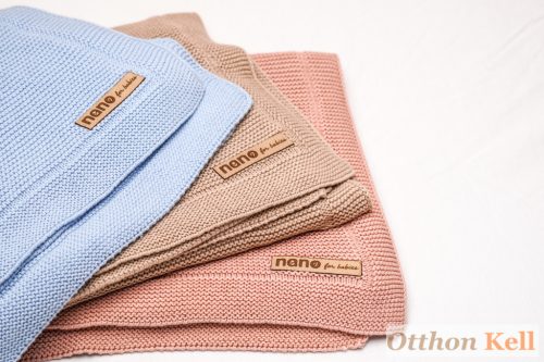 nano for babies Babatakaró - kötött, 100% pamut, 80x100 cm - rózsaszín