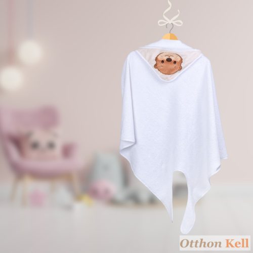 nano for babies extra nagy bambusz baba és gyermek törölköző - fehér vidra - 90x90 cm