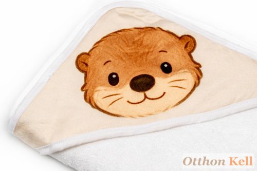 nano for babies extra nagy bambusz baba és gyermek törölköző - fehér vidra - 90x90 cm