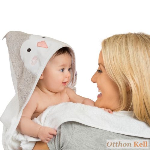 nano for babies extra nagy bambusz baba és gyermek törölköző - szürke jegesmaci - 90x90 cm